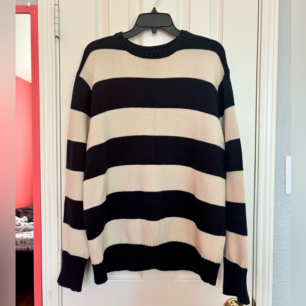Brandy Melville Brianna Striped Oversized Cotton Sweater